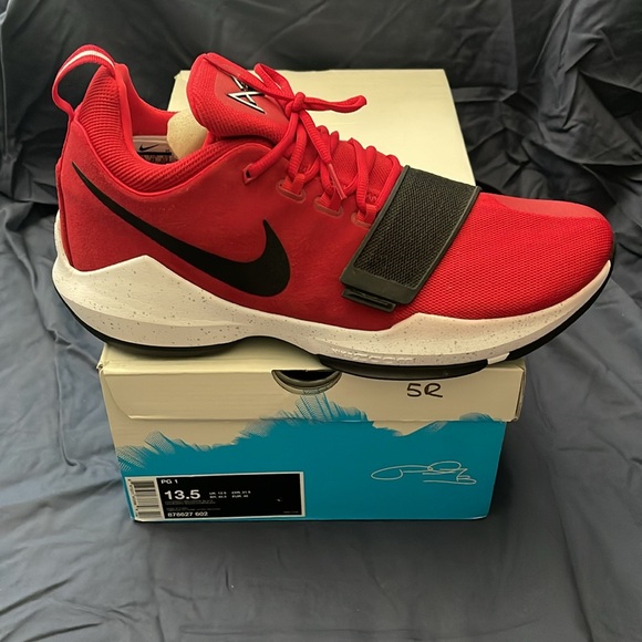 NWT Nike PG 1 Paul George University Red/BlackBasketball Shoes 878627-602 13.5 - Picture 11 of 15